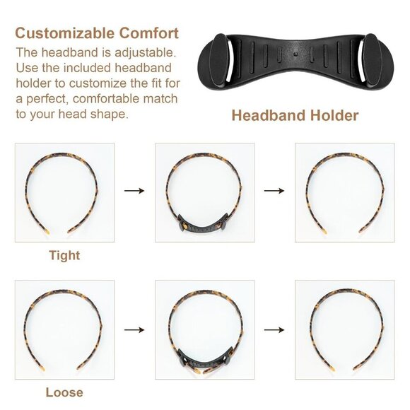 Eyewear Headband Women Girls Flex No Pressure Acetate Fashion Hair Accessory main image 5